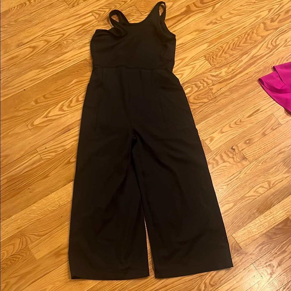 Athleta Black Sleeveless Jumpsuit with Wide Leg